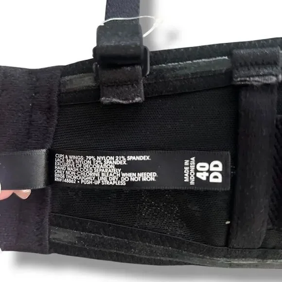 Torrid Bra Women's Plus Sz 40DD Black Curve Push-Up Strapless/Straps Underwire - Picture 14 of 14